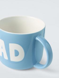 John Lewis 'Dad' Wax Resist Stoneware Mug, 300ml, Aqua - view 2, Aqua
