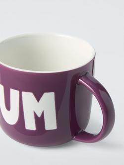 John Lewis 'Mum' Wax Resist Stoneware Mug, 300ml, Purple - view 2, Purple