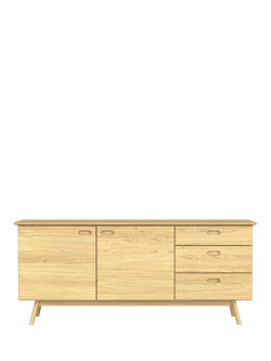 Laura Ashley Hazlemere 2 Drawer 3 Drawer Sideboard, Oak - view 2, Oak