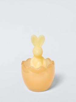 John Lewis Bunny in Glass Egg Candle, Yellow, Multi Yellow