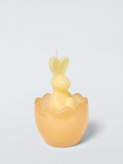 John Lewis Bunny in Glass Egg Candle, Yellow - view 2, Multi Yellow