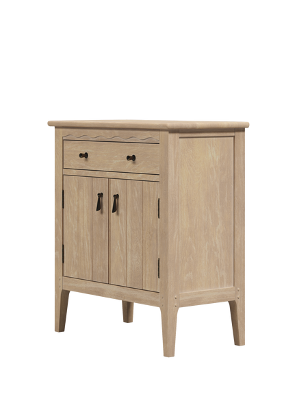 Laura Ashley Calford 2 Door 1 Solid Oak Drawer Cabinet, Natural, Washed Oak