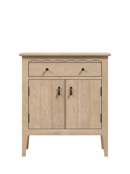 Laura Ashley Calford 2 Door 1 Solid Oak Drawer Cabinet, Natural - view 2, Washed Oak
