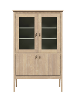 Laura Ashley Calford 4 Door Glazed Solid Oak Cabinet, Natural - view 2, 