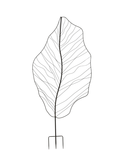 Kaemingk Decorative Leaf Stake Garden Ornament, Black, Rust