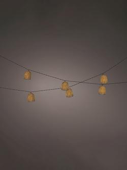 Kaemingk Solar Powered Outdoor Rattan Festoon Lights, Natural, Natural