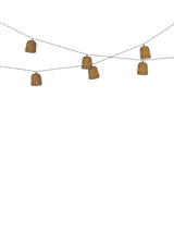 Kaemingk Solar Powered Outdoor Rattan Festoon Lights, Natural