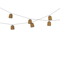 Kaemingk Solar Powered Outdoor Rattan Festoon Lights, Natural - view 2, Natural