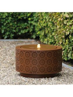 Kaemingk Floral Filigree Galvanised Steel LED Water Feature, Rust - view 2, Rust