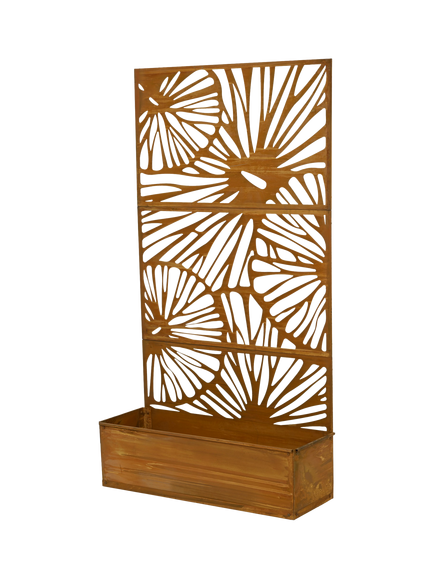 Kaemingk Large Decorative Floral Planter Screen, Rust, Rust