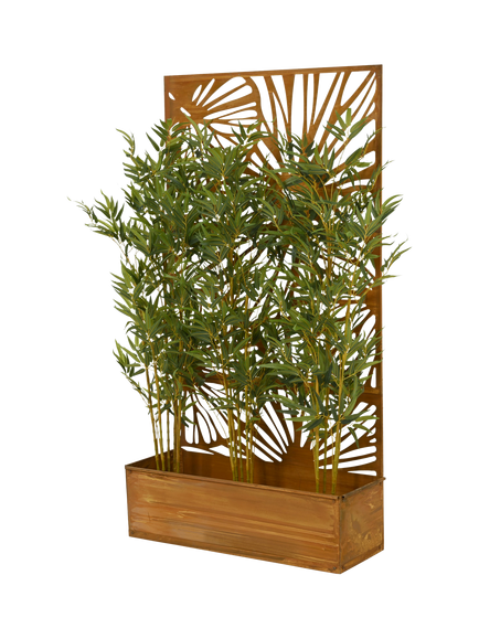 Kaemingk Large Decorative Floral Planter Screen, Rust - view 2, Rust