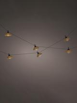 Kaemingk Solar Powered Outdoor Rattan Dome Festoon Lights, Natural