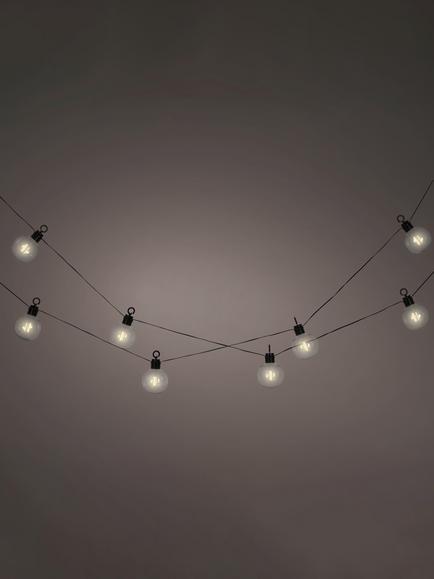 Kaemingk Solar Powered Outdoor Festoon Lights, Black, Black