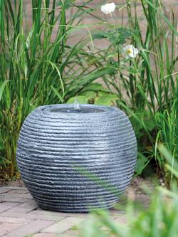 Kaemingk Sphere Solar Powered Stone Effect LED Water Feature, Black - view 2, Black