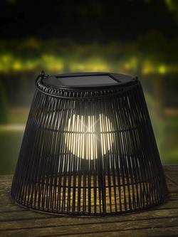 Kaemingk Solar Powered Outdoor Wicker Lantern, Black - view 2, Black