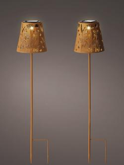 Kaemingk Solar Powered Outdoor Stake Light, Set of 2, Rust, Rust