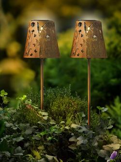 Kaemingk Solar Powered Outdoor Stake Light, Set of 2, Rust - view 2, Rust