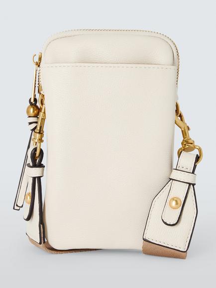 John Lewis Faux Leather Crossbody Phone Bag, White
