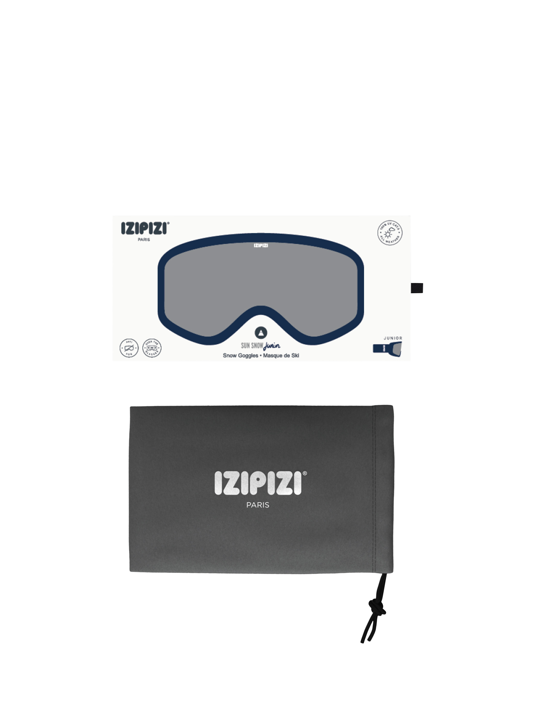Product image 5 of 5, which shows IZIPIZI Kids' SNOW JUNIOR Ski Goggles, Navy