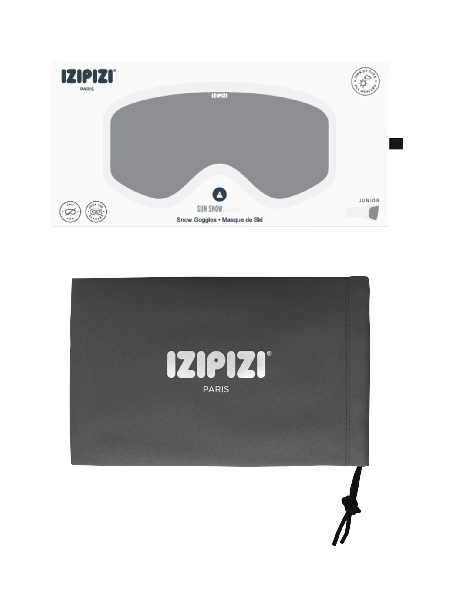 Product image 5 of 5, which shows IZIPIZI Kids' SNOW JUNIOR Ski Goggles, White