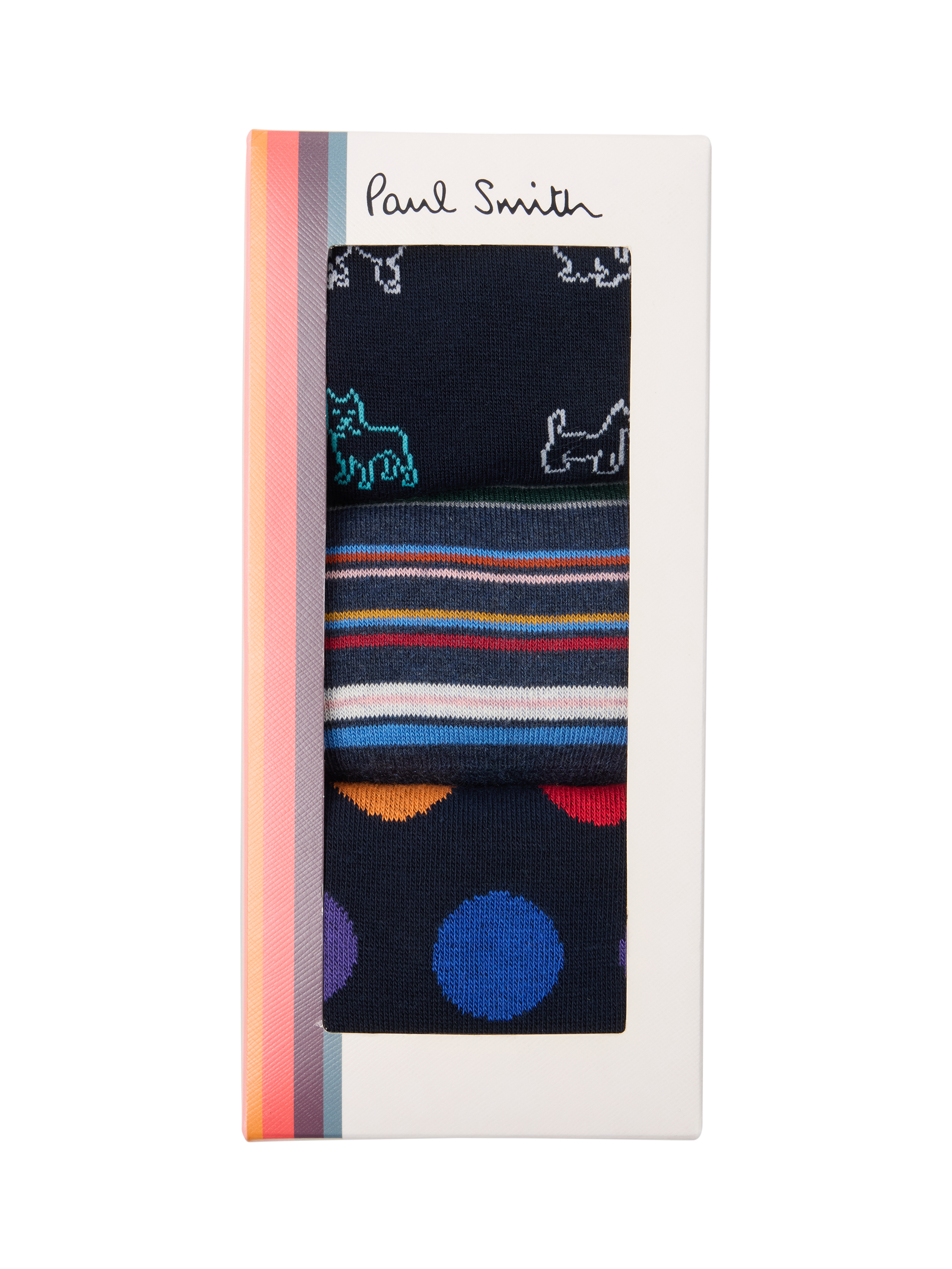 Product image 2 of 5, which shows Paul Smith Mixed Print Socks, Pack of 3