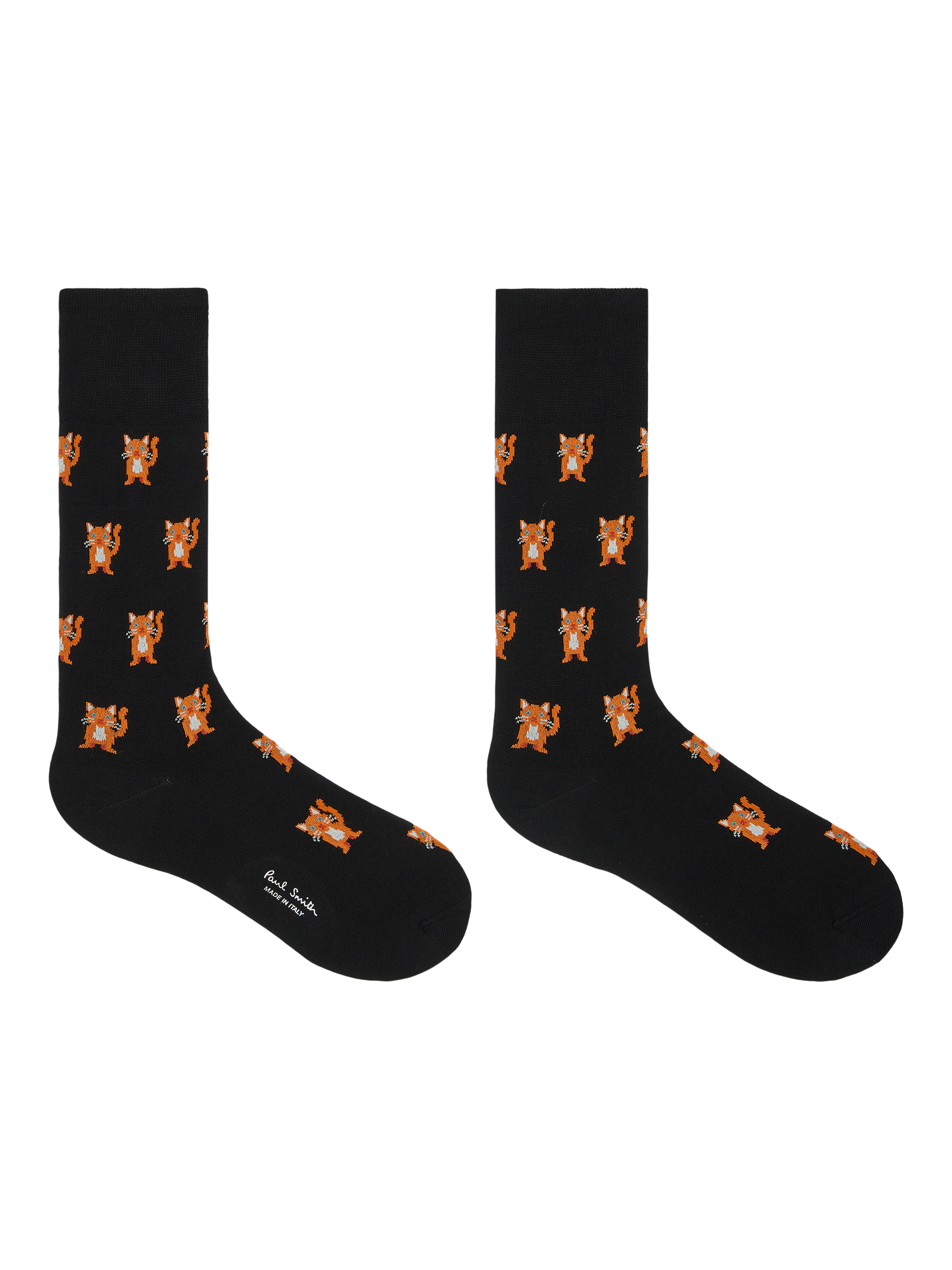 Product image 2 of 2, which shows Paul Smith Cotton Blend Cat Ankle Socks, Black