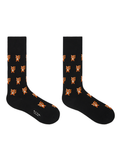 Paul Smith Cotton Blend Cat Ankle Socks, Black - view 2, Black