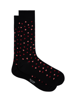 Paul Smith Cotton Blend Hearts Ankle Socks, Blue Navy, Blue Navy