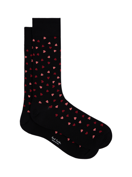 Paul Smith Cotton Blend Hearts Ankle Socks, Blue Navy, Blue