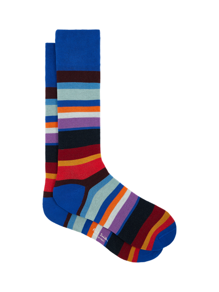 Paul Smith Cotton Blend Stripe Ankle Socks, Multi, Multi