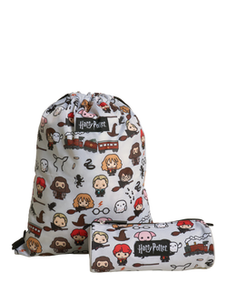 Brand Threads Kids' Harry Potter Drawstring Bag and Pencil Case Set, Multi, Multi