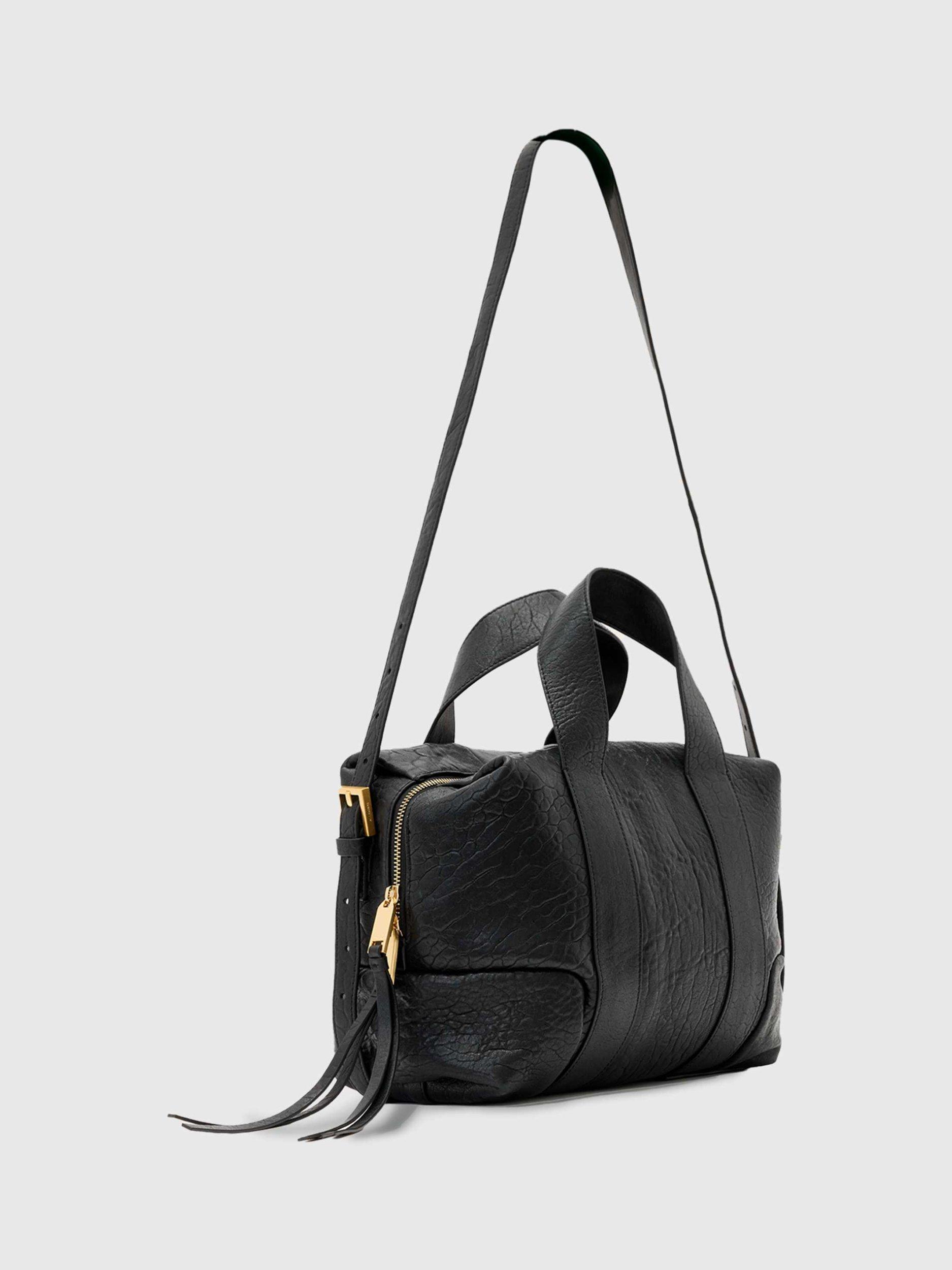 Product image 6 of 6, which shows AllSaints Ares Compact Leather Crossbody Bag, Black