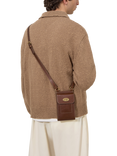 Mulberry Mini Antony Leather Crossbody Pouch, Oak
