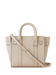 Mulberry Micro Bayswater Leather Zipped Handbag, Chalk