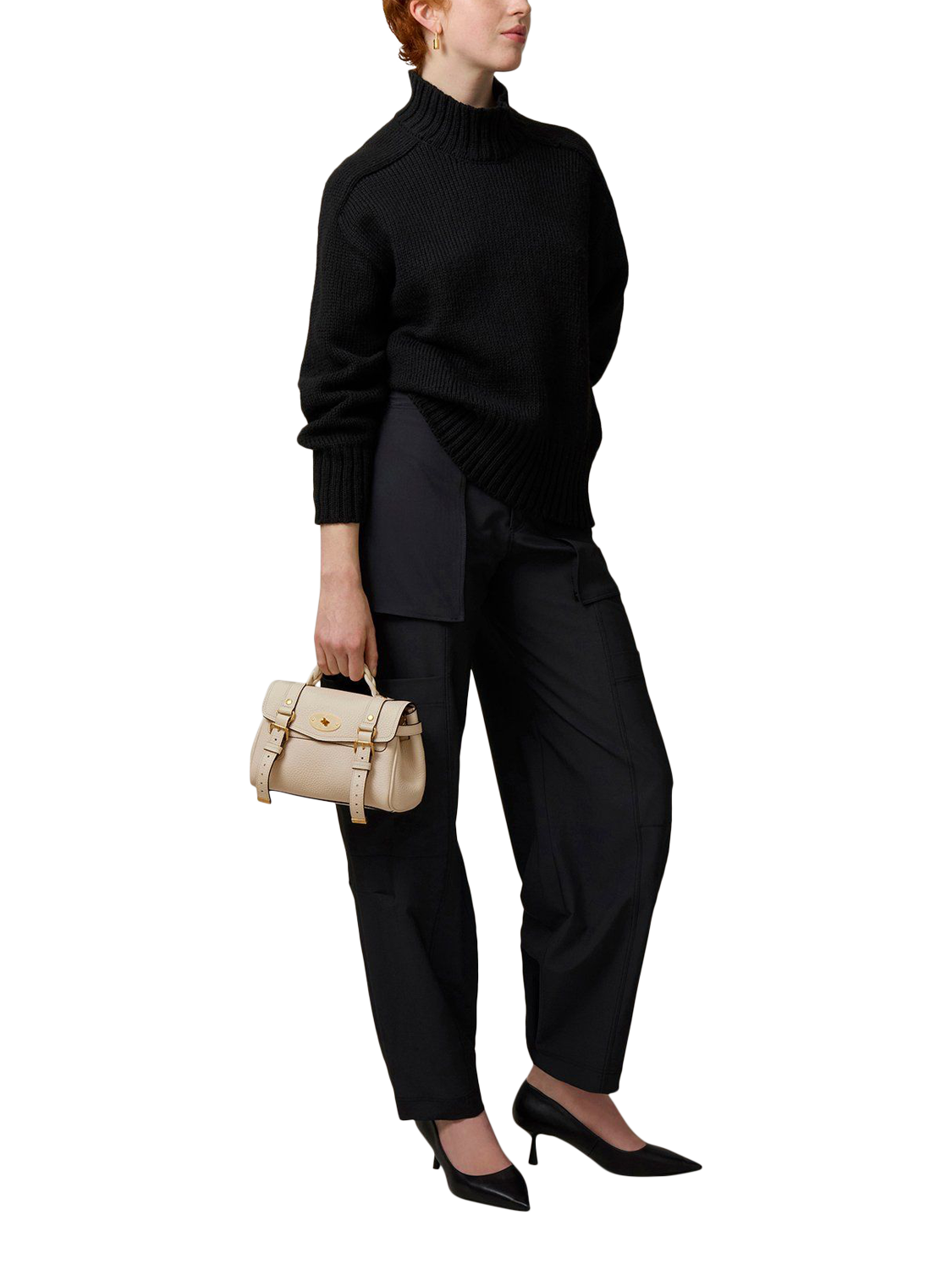 Product image 6 of 7, which shows Mulberry Mini Alexa Heavy Grain Leather Cross Body Bag, Eggshell