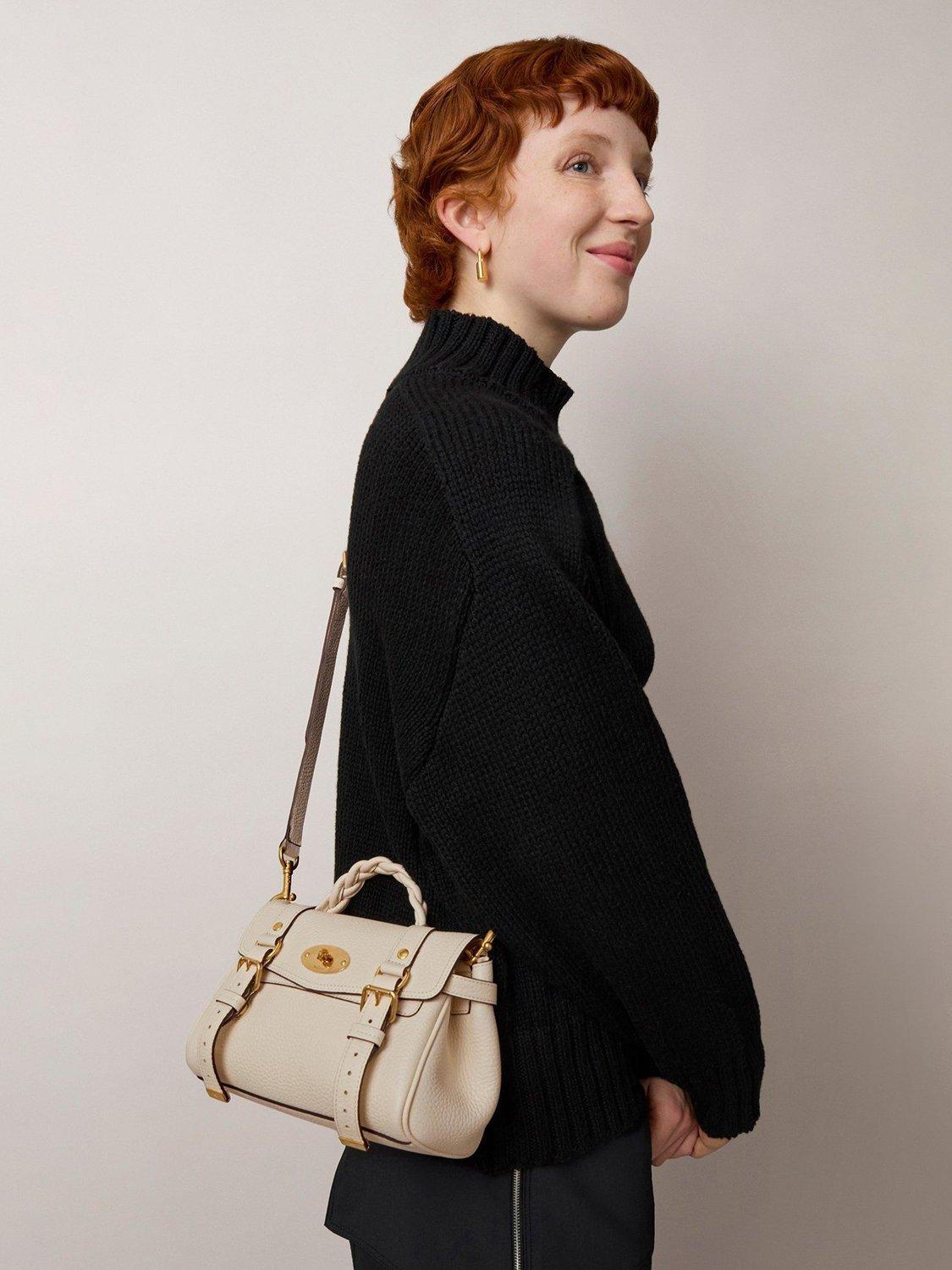 Product image 7 of 7, which shows Mulberry Mini Alexa Heavy Grain Leather Cross Body Bag, Eggshell