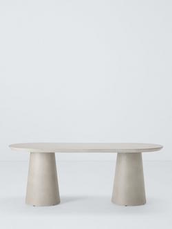 John Lewis Concrete Effect Pillar Oval Garden Dining Table, 200cm - view 2, 