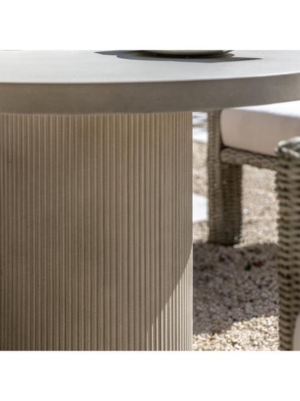 John Lewis Concrete Effect Pillar Round Garden Dining Table, 110cm - view 2, Grey