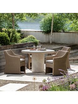 John Lewis Travertine Marble Effect Round Garden Dining Table, 120cm - view 2, 