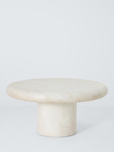 John Lewis Travertine Marble Effect Round Garden Coffee Table, 80cm, Trevertine