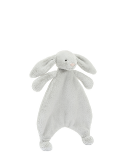 Jellycat Bashful Bunny Comforter, Silver, Silver