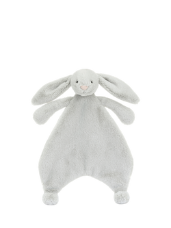 Jellycat Bashful Bunny Comforter, Silver - view 2, Silver