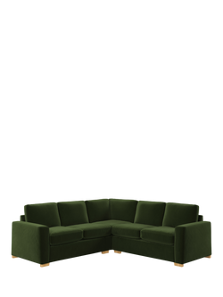 John Lewis Oliver II 5 Seater Corner Sofa, Light Leg, Plush Velvet Green, Plush Velvet Green