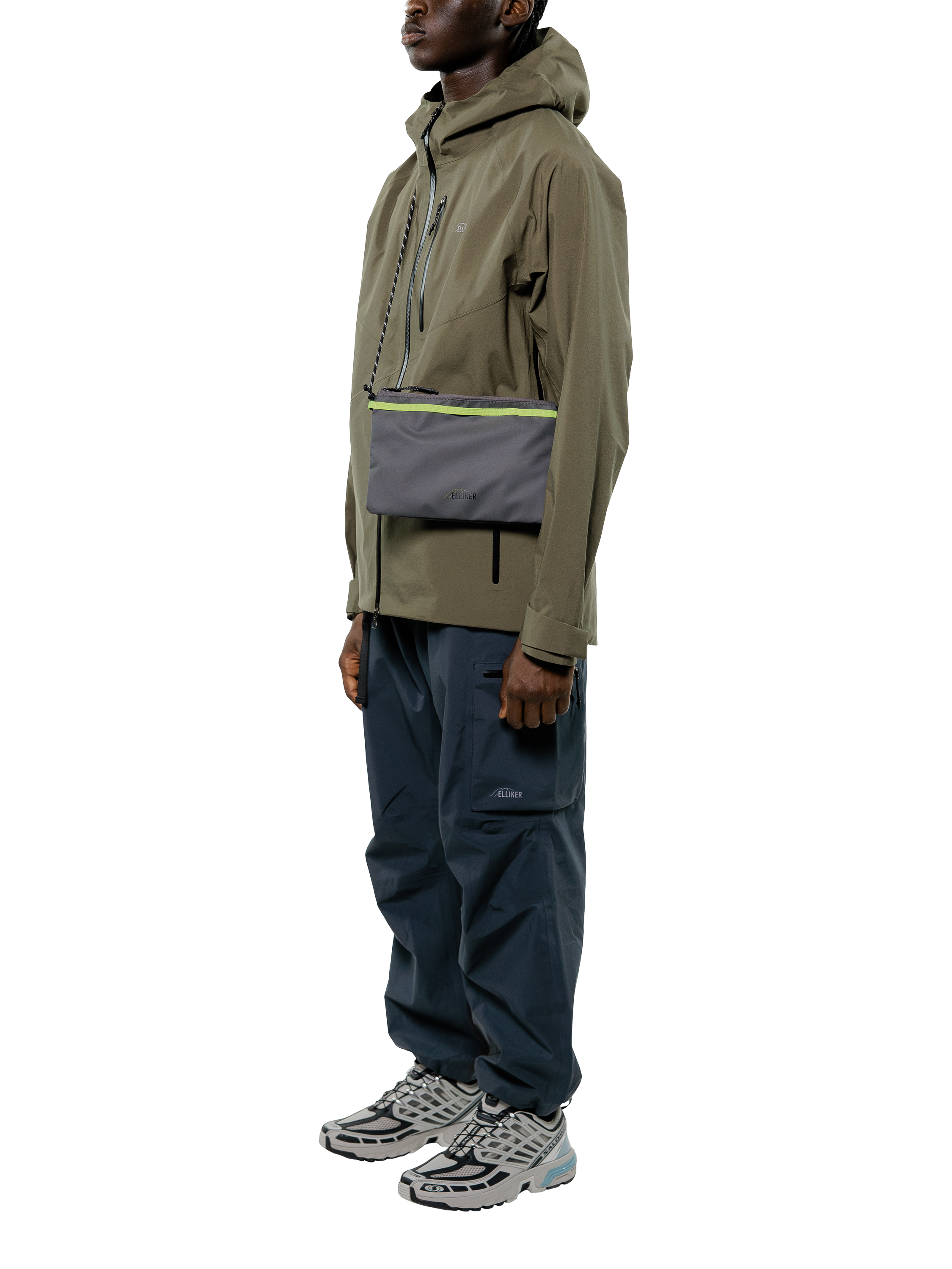 Product image 2 of 10, which shows ELLIKER Hetchell Cross Body Sacoche Bag, 1L, Grey Neon