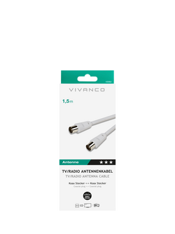 Vivanco Coaxial Aerial Cable, 1.5m, White, White