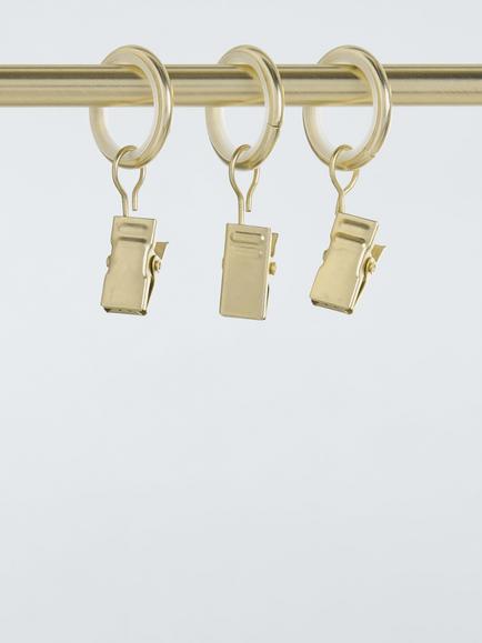 John Lewis Cafe Rod Curtain Rings, Pack of 10 - view 2, Brushed Gold