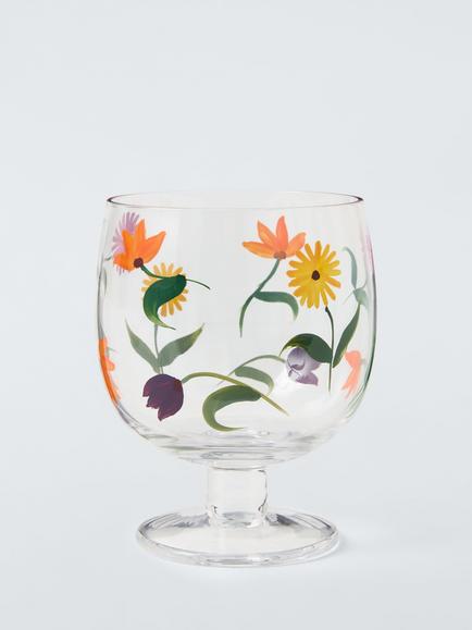 John Lewis x Anine Cecilie Iversen Floral Wine Glass, 334ml, Clear/Multi, Multi