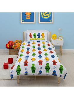 LEGO Ninjago Reversible Cotton Duvet Cover and Pillowcase Set, Single, Multi, Multi