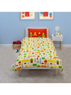 LEGO Kids' Reversible Duvet Cover & Pillowcase Set, Single Set, Multi, Multi