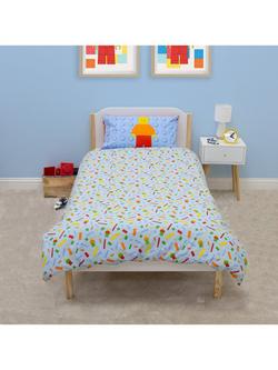 LEGO Kids' Reversible Duvet Cover & Pillowcase Set, Single Set, Multi - view 2, Multi